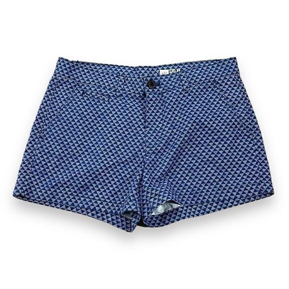 Gap‎ Shorts Womens Size 00 R Blue Diamond Geo Flat Front Short - Picture 1 of 8